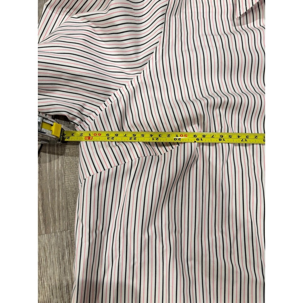 Lauren Ralph Lauren Womens Striped Button Down Shirt Pink  White Size Lg - Picture 4 of 6
